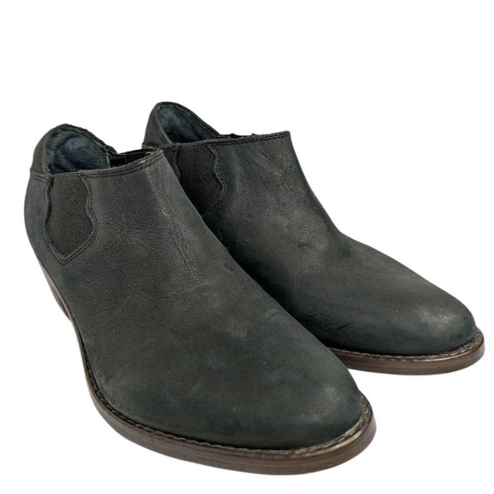 Wolverine Alice Black Leather low Ankle Bootie Slip On Womens 6.5 - Picture 3 of 8